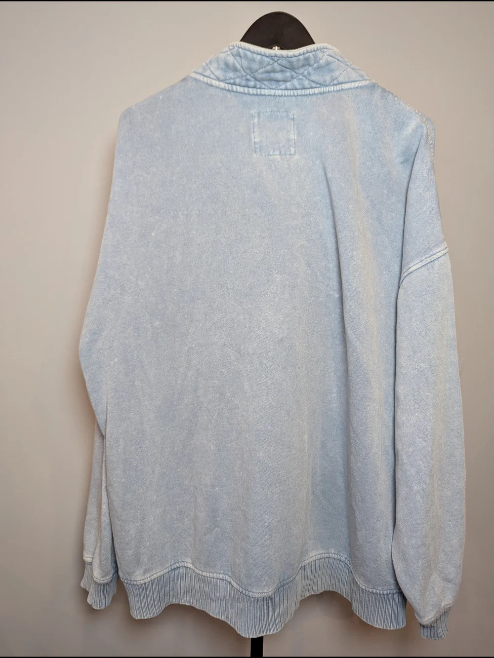 Aerie Women Size M Oversized Icy Blue Getaway Quarter Snap Sweatshirt - Picture 12 of 13
